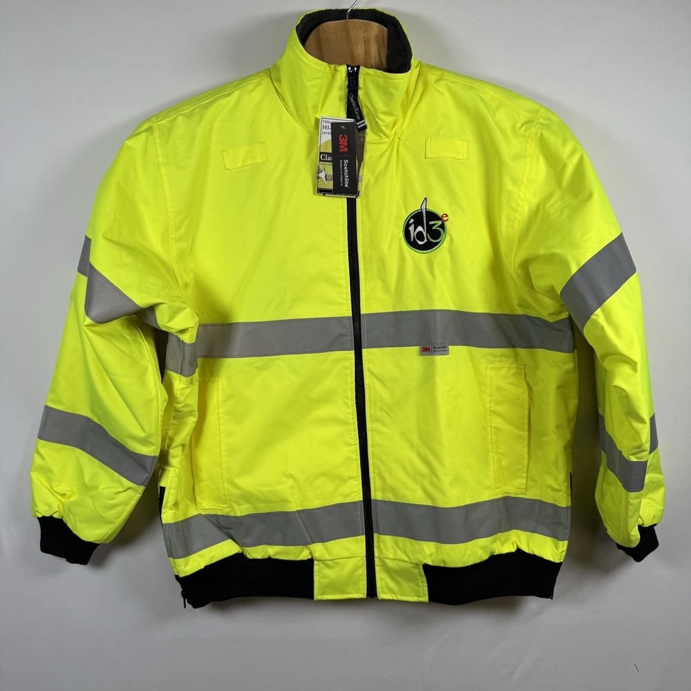 Charles River Hi Vis Jacket Cost Lime Green XL (9732) New *logo* - Picture 1 of 10